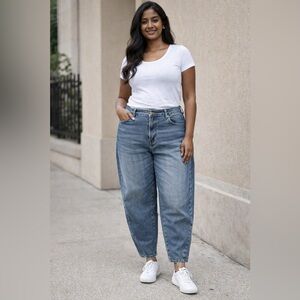 Time and Tru High Rise Barrel Jean